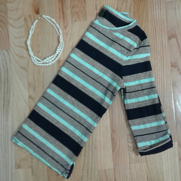 J. Crew Tops - J.Crew Reverse Jacquard stripe popover S